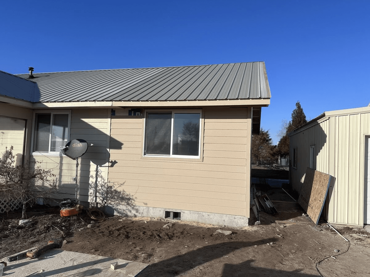 Master suite addition completed exterior